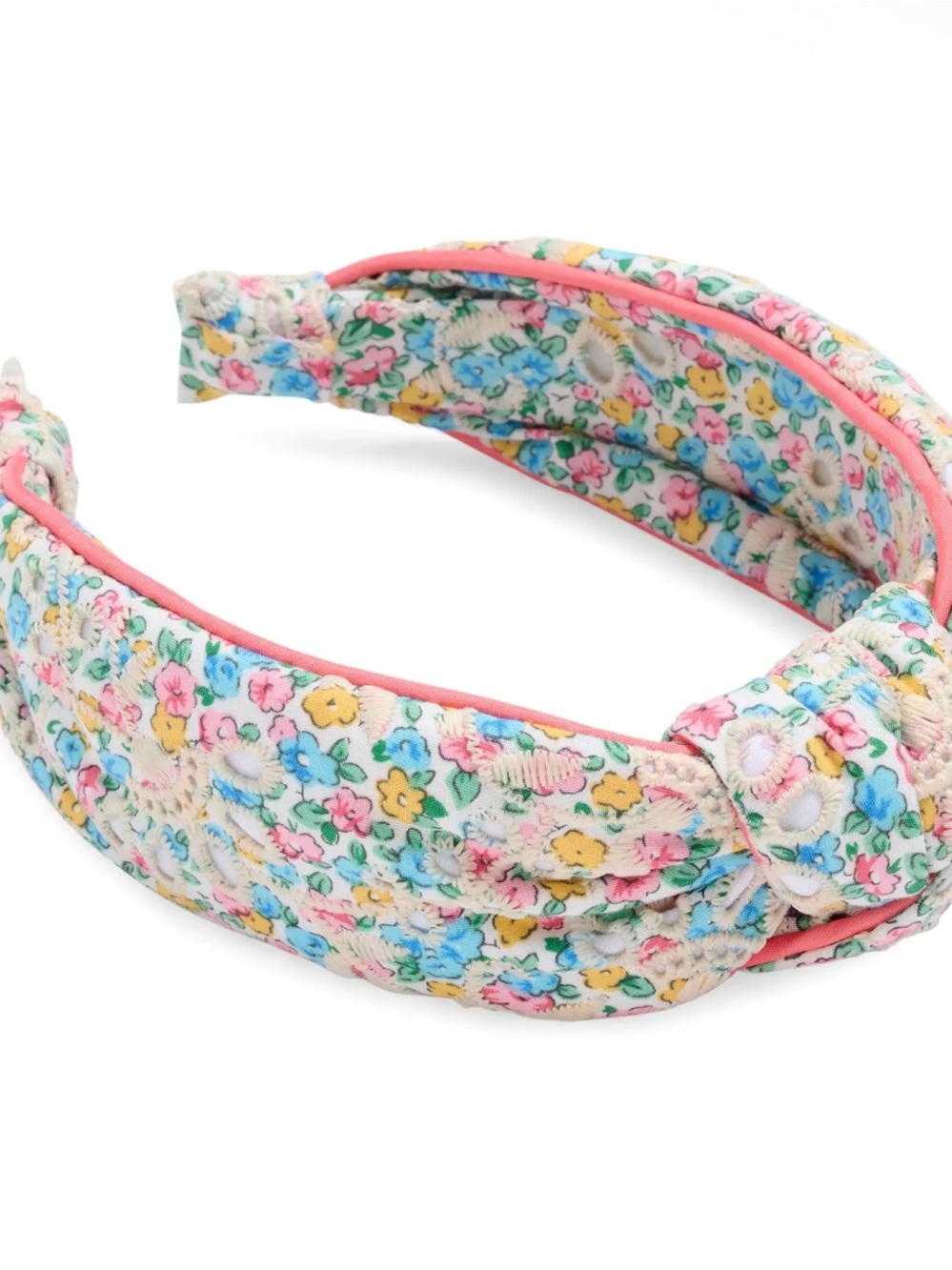 454. Pink Multi Floral Knot Eyelet Headband